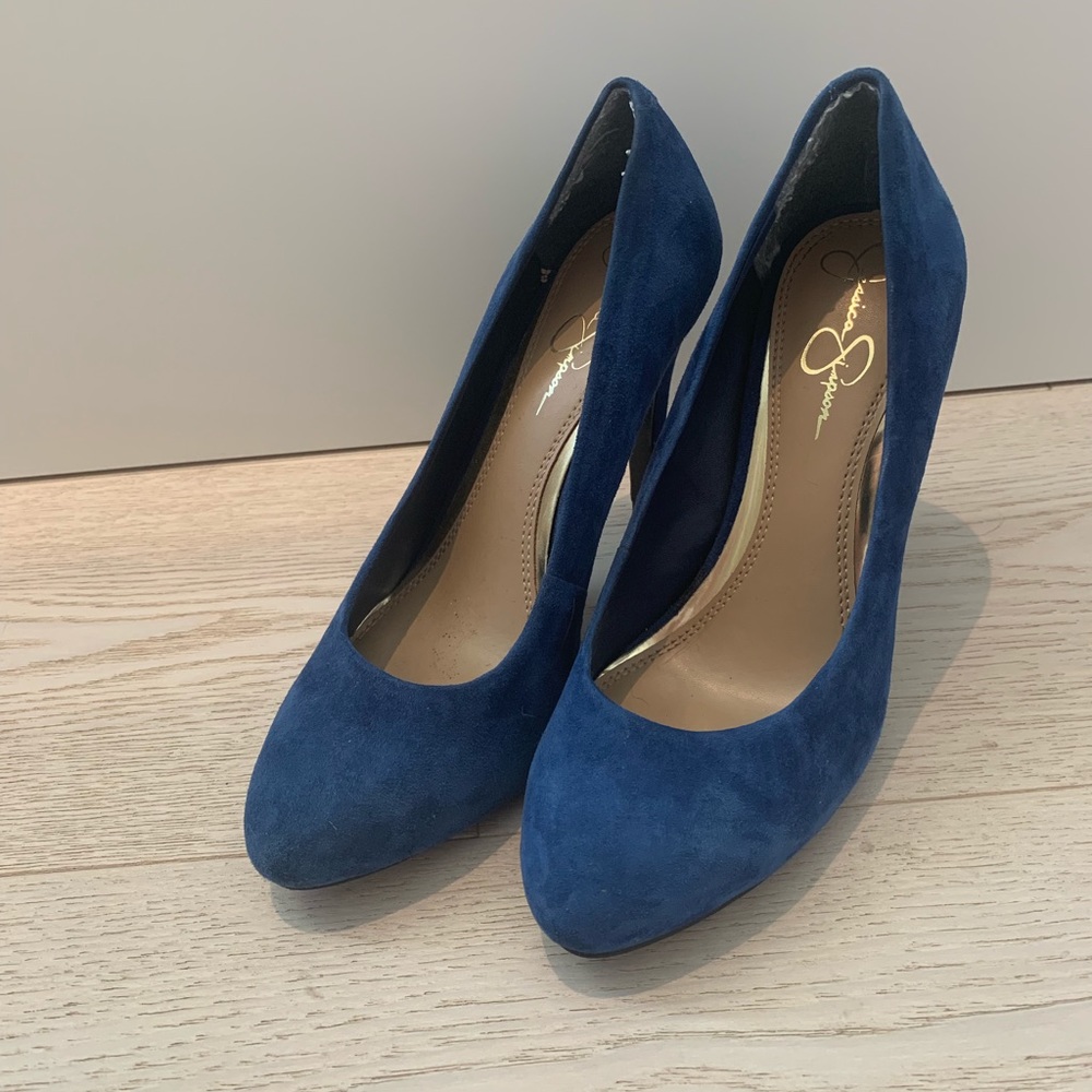 Jessica Simpson dark blue heels